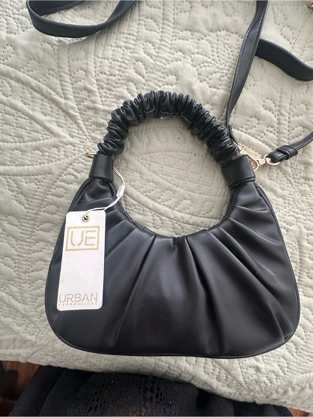 Urban Expressions Vegan Leather Black “Stormi” Purse NWT Snap Closure